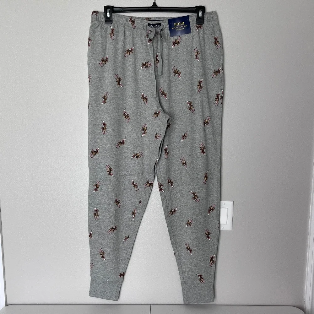 Polo Ralph Lauren Men’s Knit Allover Logo Jogger Pajama Pants size XL